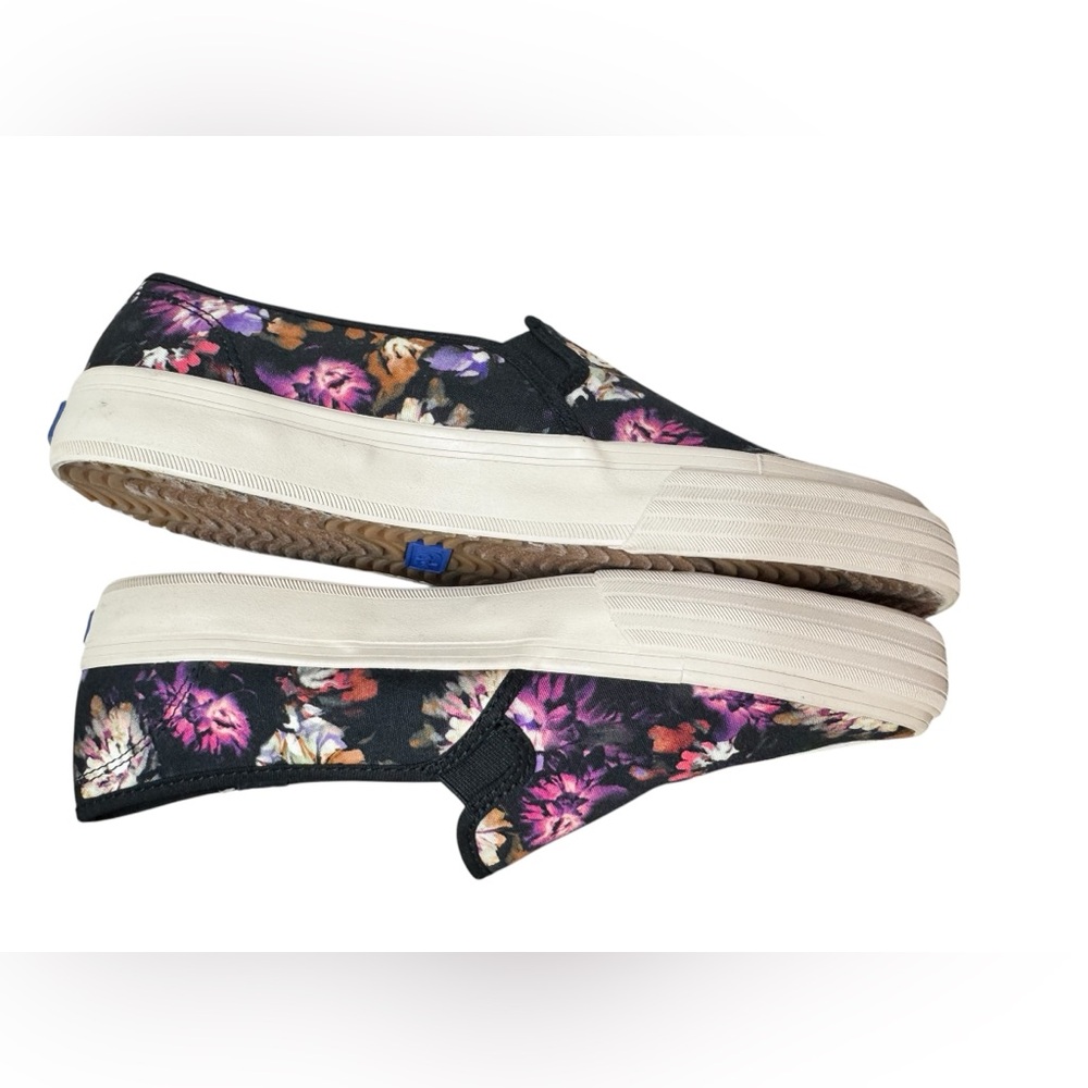 Keds Women's Floral Slip-On Shoes - Black and Purple - Picture 5 of 8
